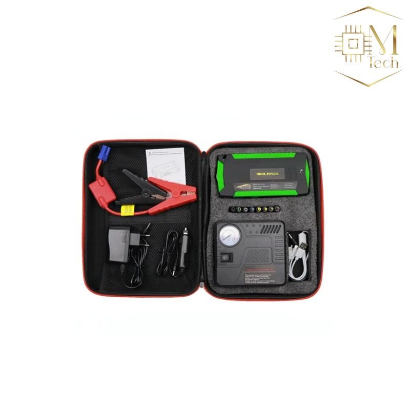 Mini Comous Portable Car Jump Starter Including Mini Campus + Mini Air Compressor ...